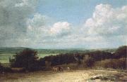 John Constable A ploughing scene in Suffolk oil painting